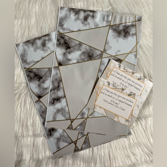Marbled 10x13 poly mailers and matching “thank you” cards - Picture 1 of 3